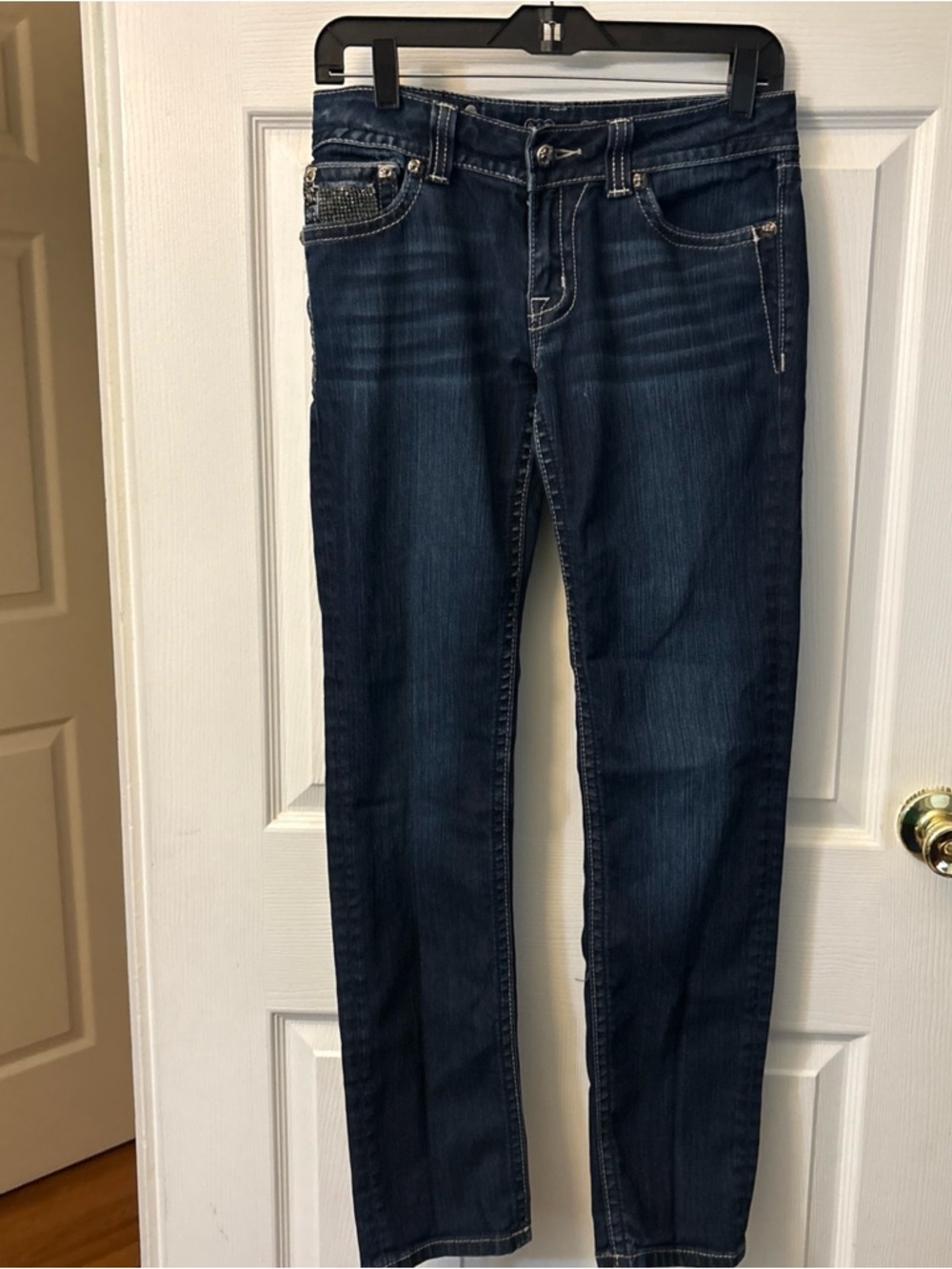 Miss Me Dark Blue Straight Leg Jeans